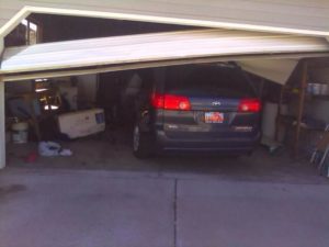van through garage