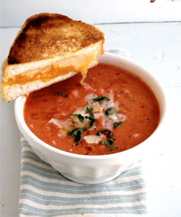 Tomato  Basil Soup w/grilled cheese sandwiches by Jenny Steffens