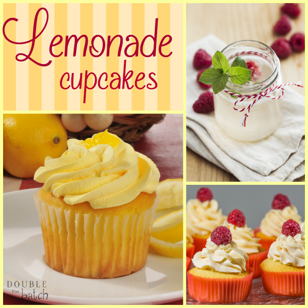 These Lemonade Cupcakes are to die for! They can easily be made into raspberry or strawberry lemonade cupcakes!
