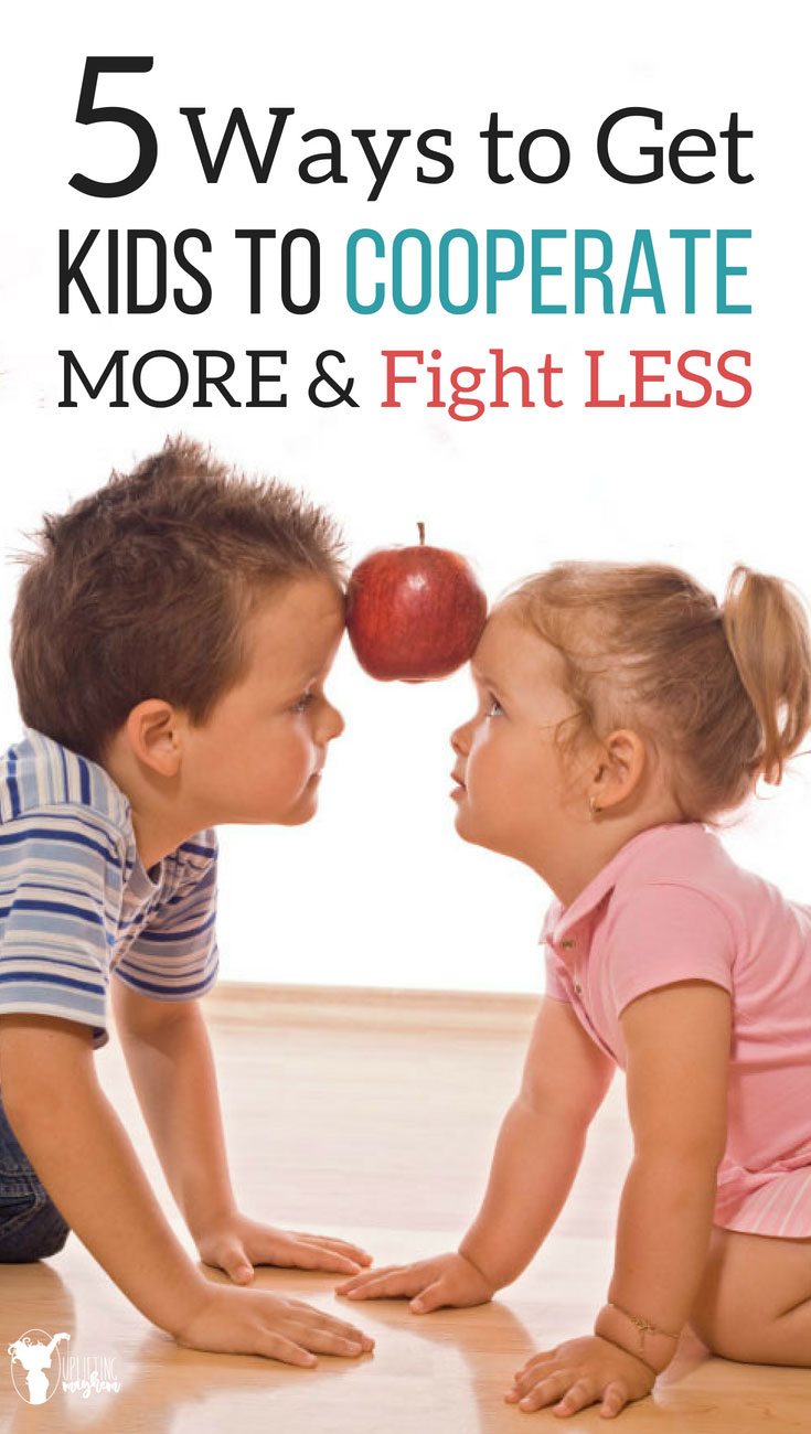 Are your kids fighting all the time? Great ideas to get them to cooperate and fight less! 