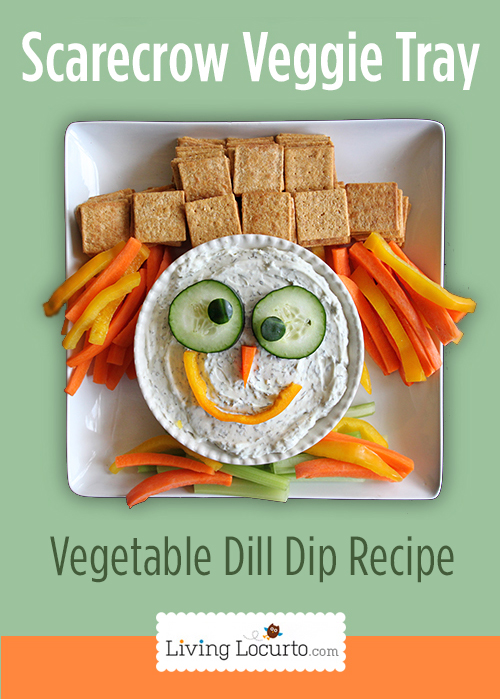 Scarecrow Veggie Tray and Dill Dip by Living Locurto