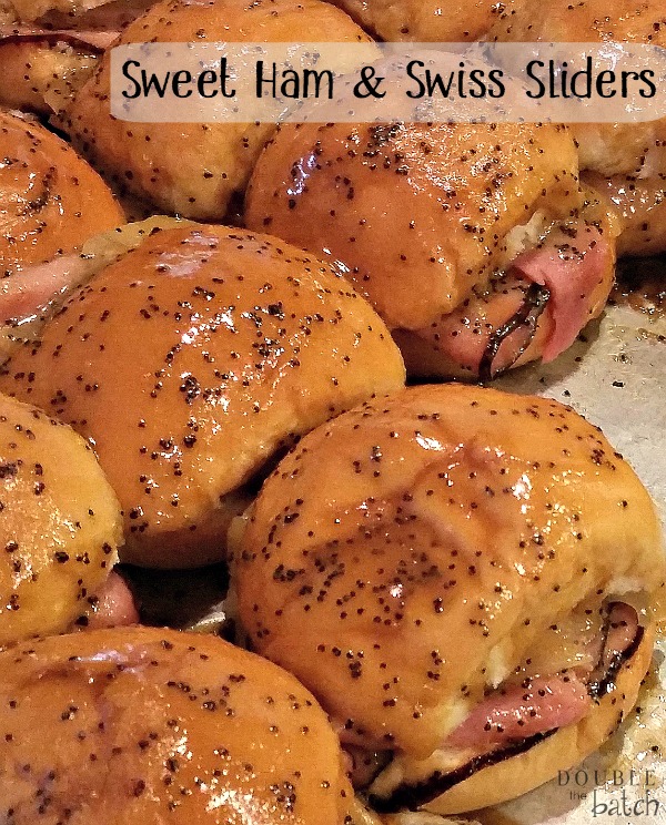 Sweet Ham and Swiss Sliders. Quick, Easy, and DELICIOUS!! Great for feeding large groups of people!