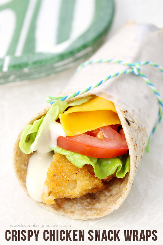 Crispy Chicken Snack Wraps by Love Bakes Good Cakes