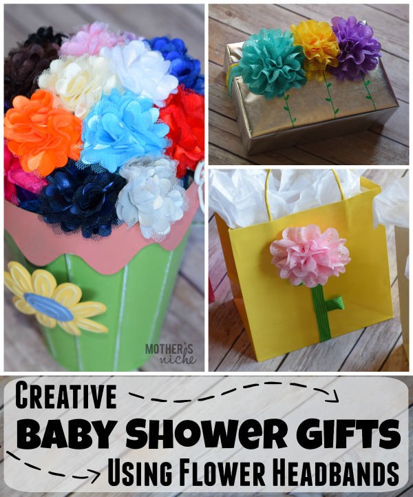 Creative baby shower gifts using flower headbands