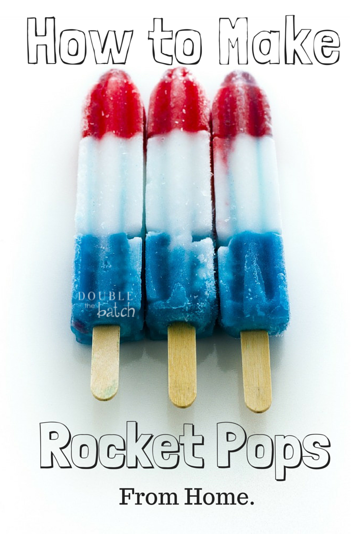 DIY Rocket Pops. A healthy version and a not-quite-as-healthy version :)