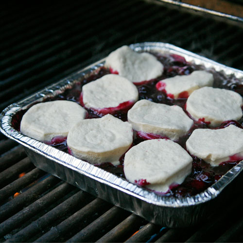 Blueberry Cobbler on the Grill via Tablespoon