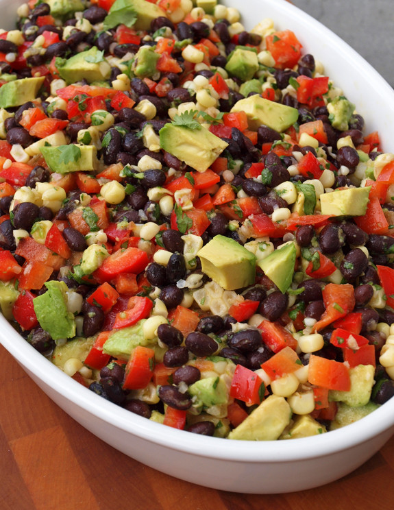 Black Bean Salad with Corn, Red Peppers, and Avocado in a Lime-Cilantro Vinaigrette by Once Upon a Chef