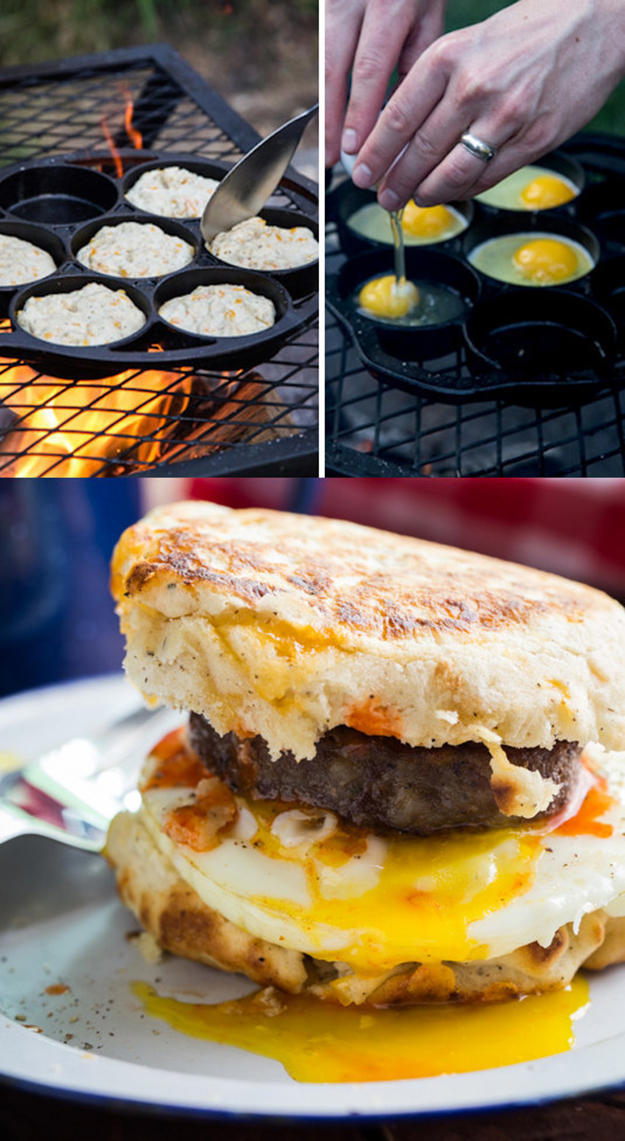 Campfire Breakfast Burger via Jelly Toast