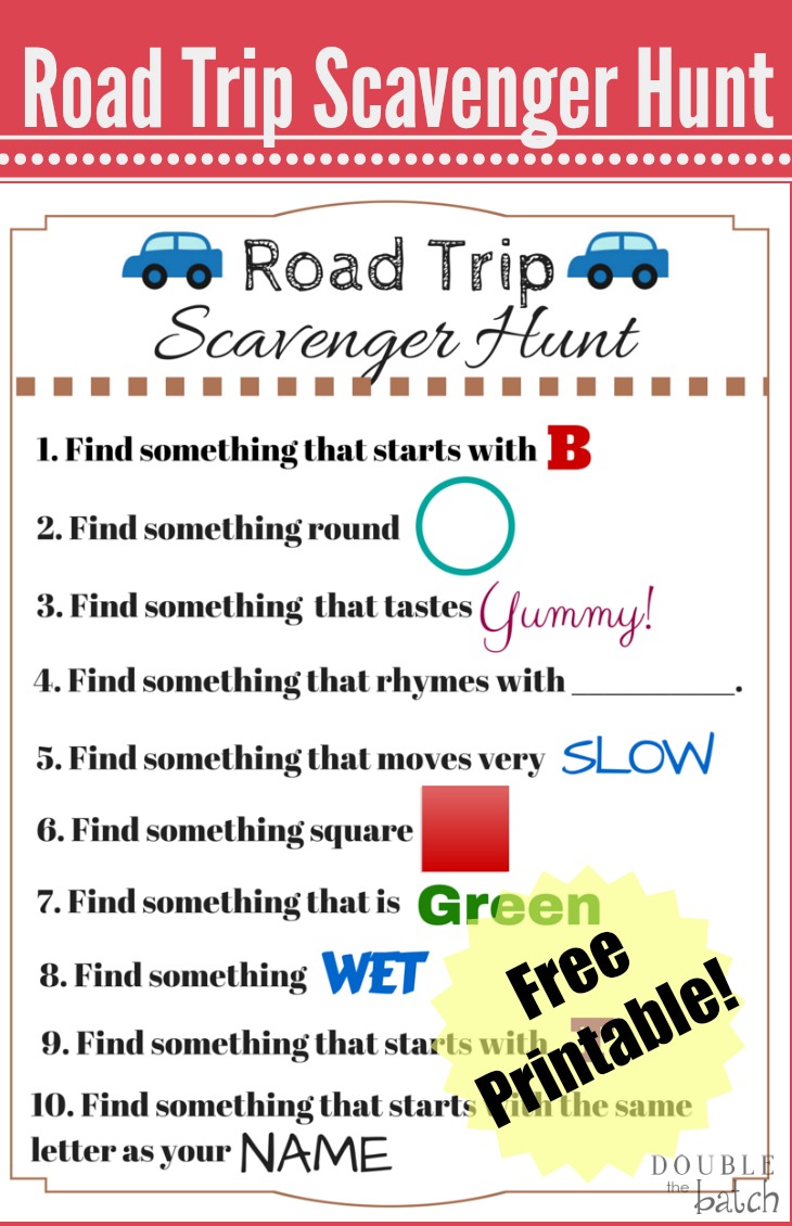 Road Trip Scavenger Hunt