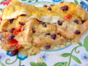 creamy chicken fajita enchiladas