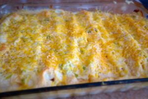 creamy chicken fajita enchiladas