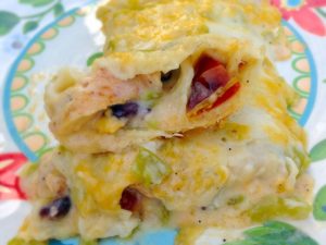 Creamy Chicken Fajita Enchiladas