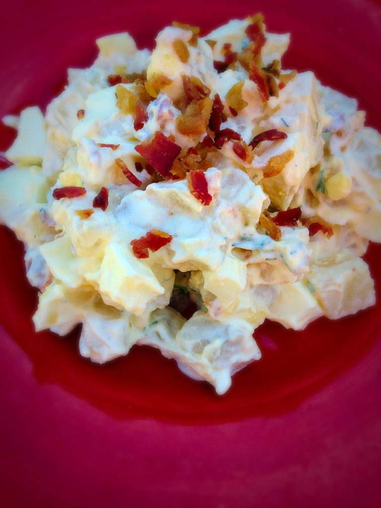Bacon Ranch Potato Salad by yours truly at Double the Batch