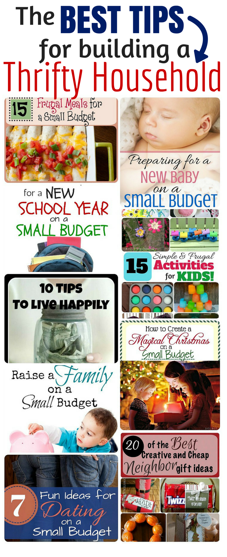 The best tips for building a thrifty household from several bloggers! Small budget? No problem!