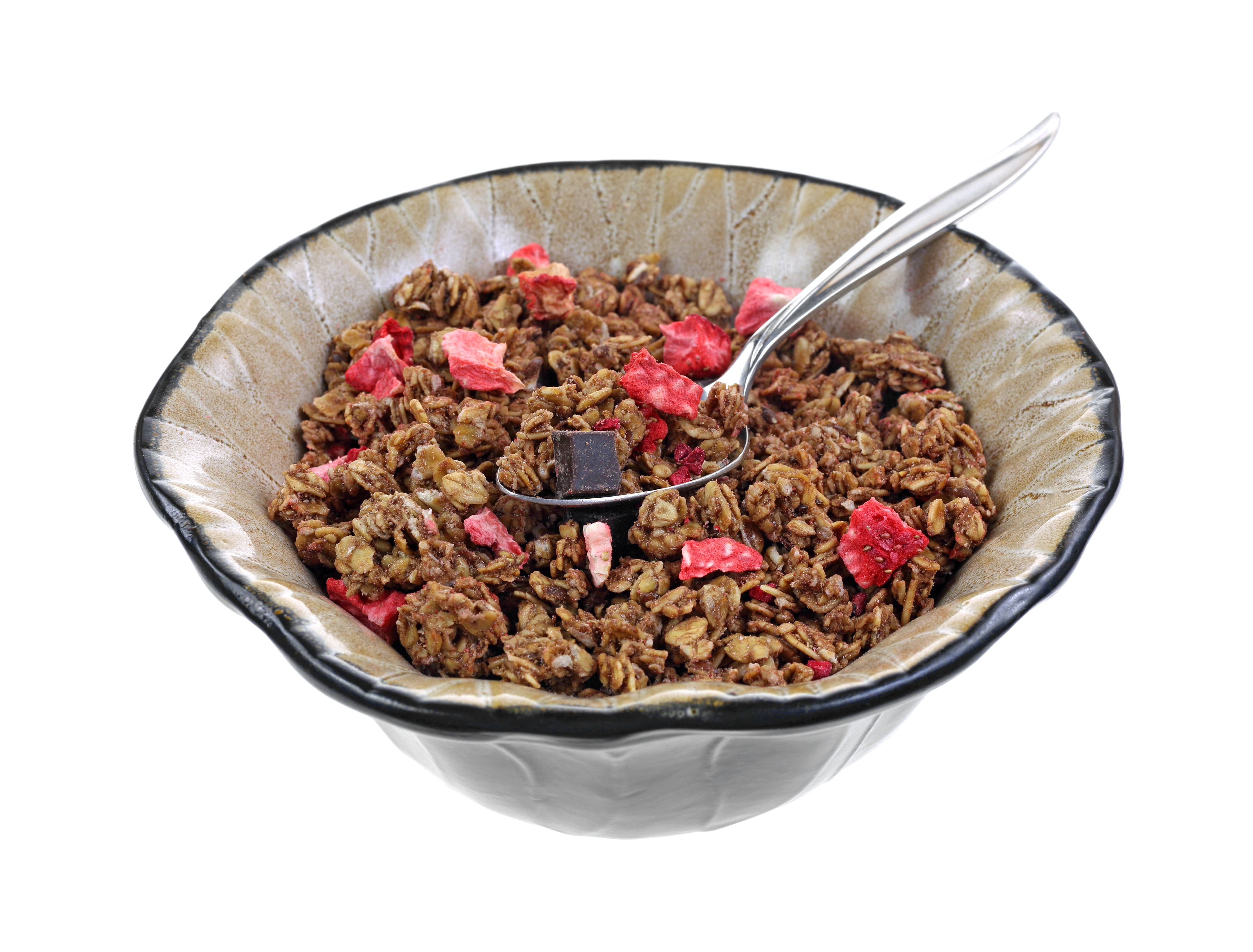 Granola Chocolate Berries Dish Spoon