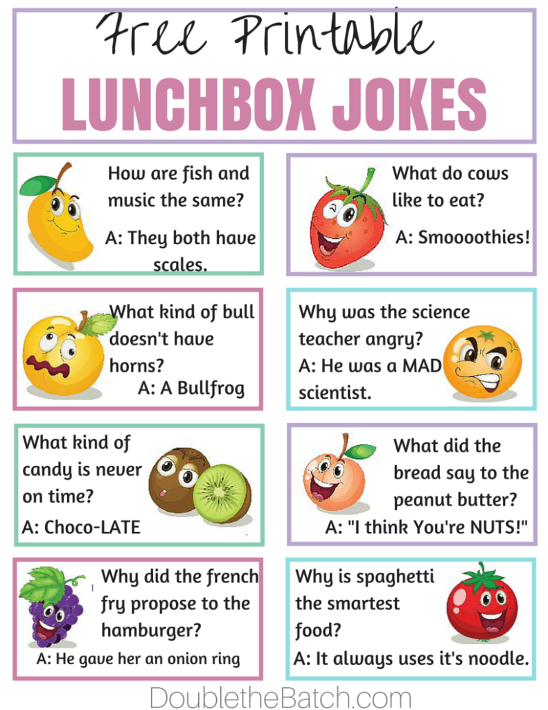 Free Printable lunchbox jokes. My kids love these. It's a simple way to make homemade lunches FUN! #BloxOff #IC #ad