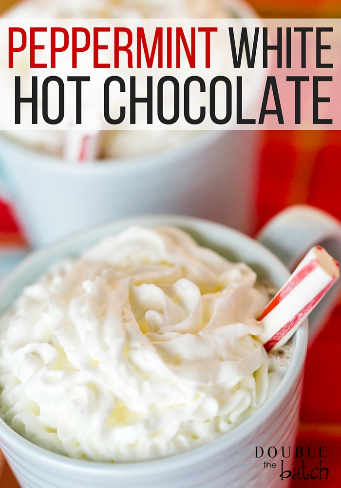 If you have not tried this Peppermint White Hot Chocolate Recipe, you have not lived! Mmmmm....