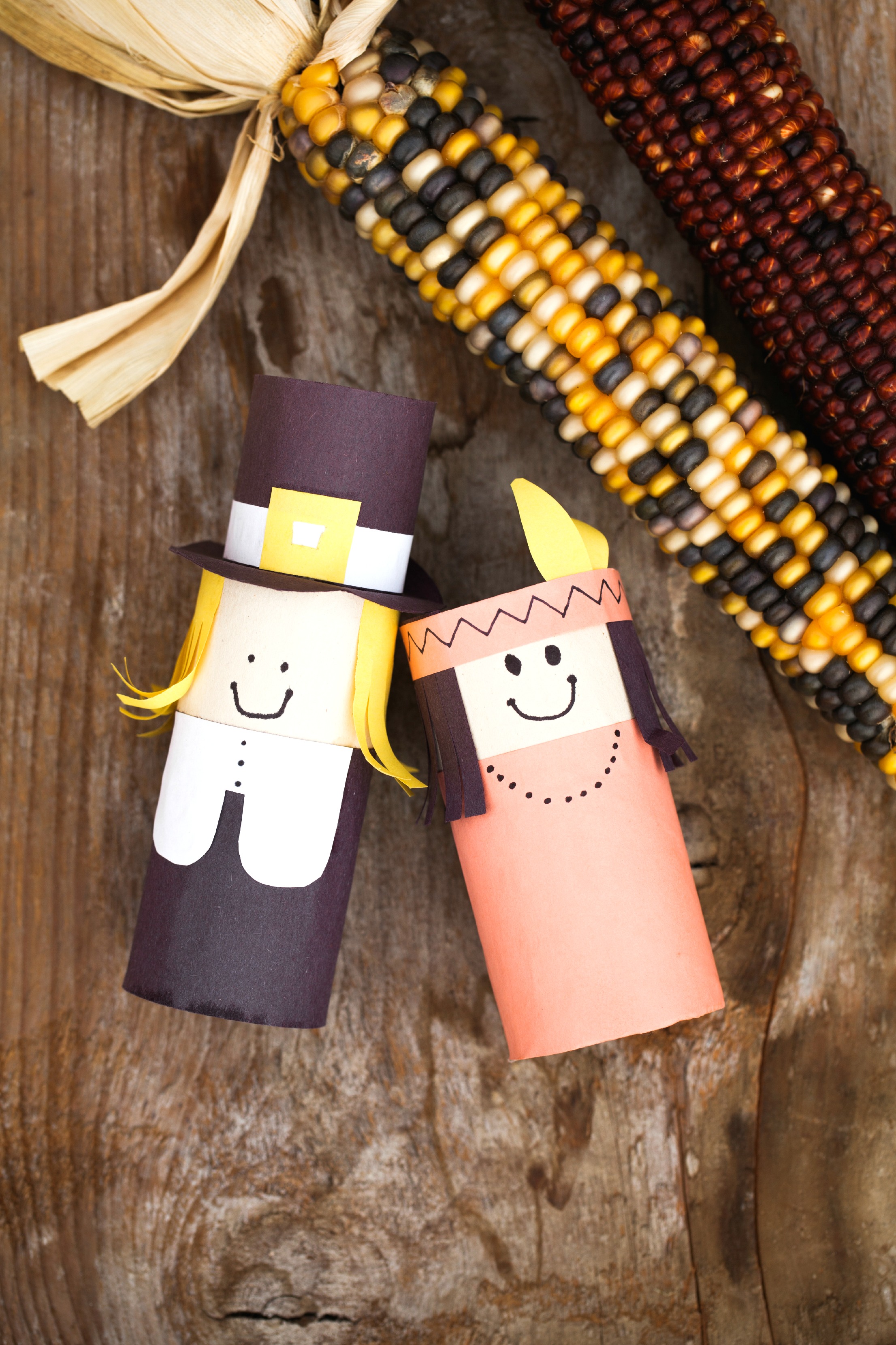 These easy pilgrim crafts made from toilet paper rolls would be so fun to make with the kids and display for thanksgiving