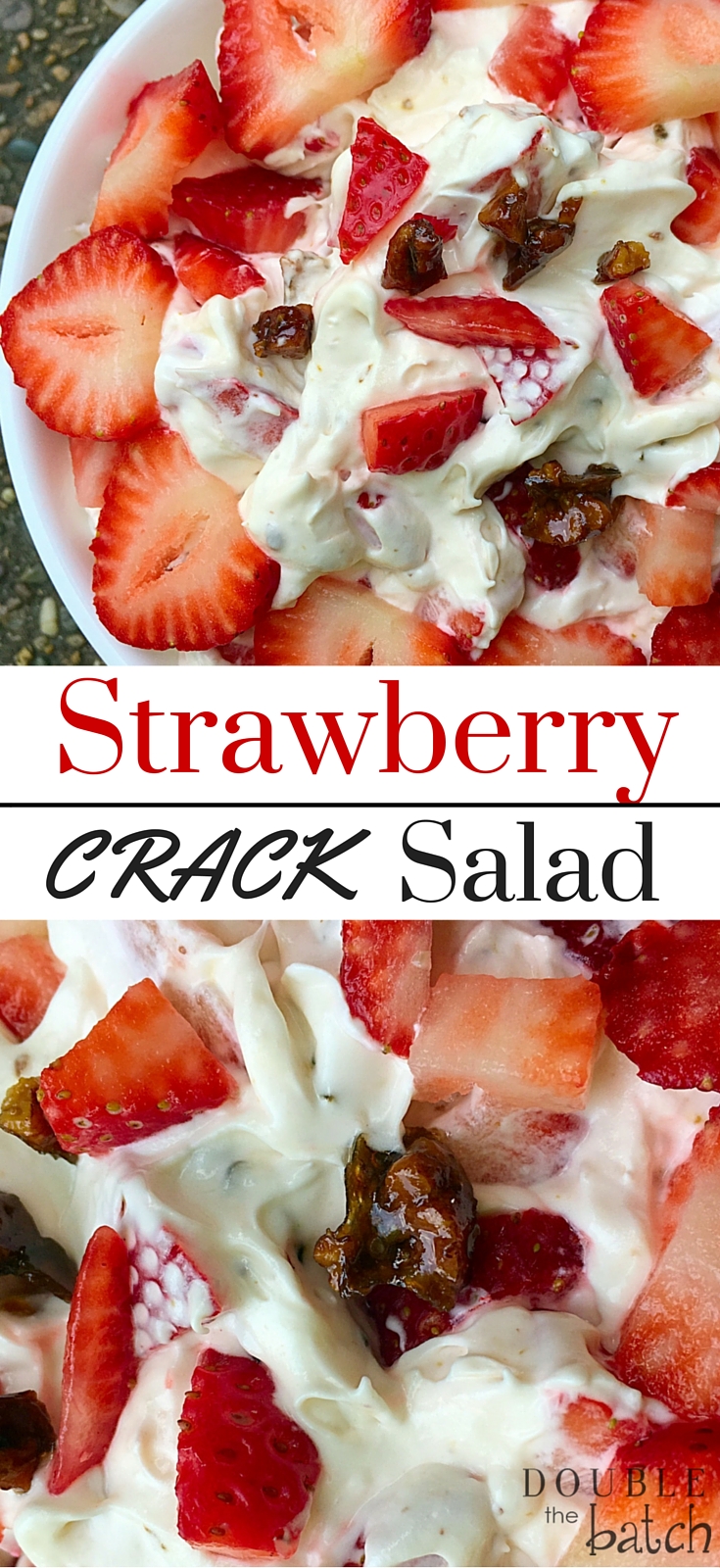 Potluck dessert salad that will have everyone asking for the recipe! Refreshing side salad to go with any potluck, bbq or dinner! 