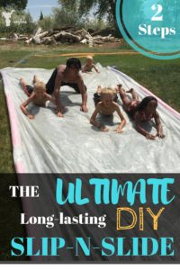 A homemade slip and slide that lasts! Make one in 2 easy steps for a fun summer activity