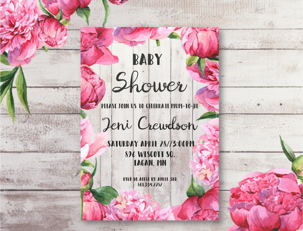 Free printable and editable baby shower invitation. 