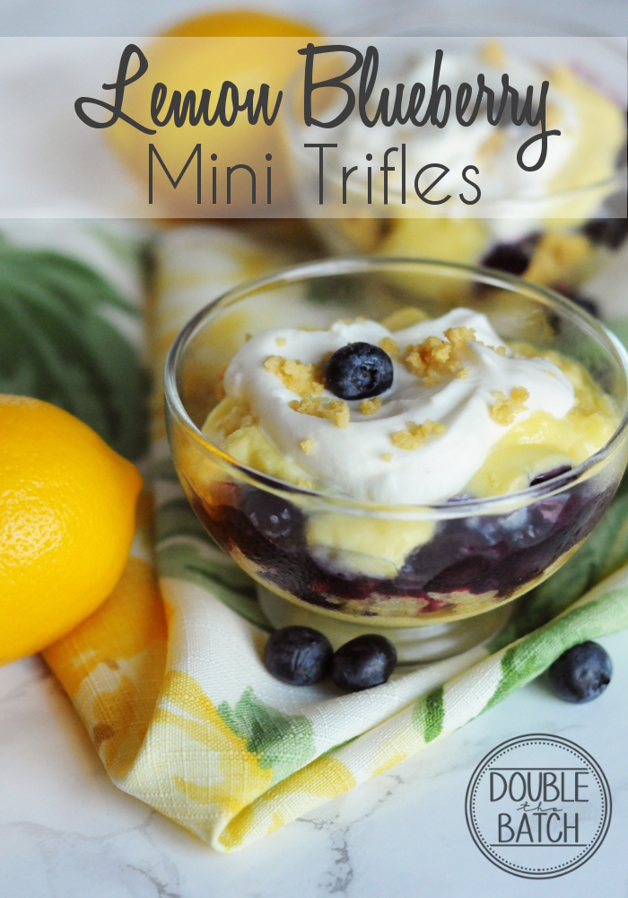Combine the two best flavors of summer with these mini lemon blueberry trifles!