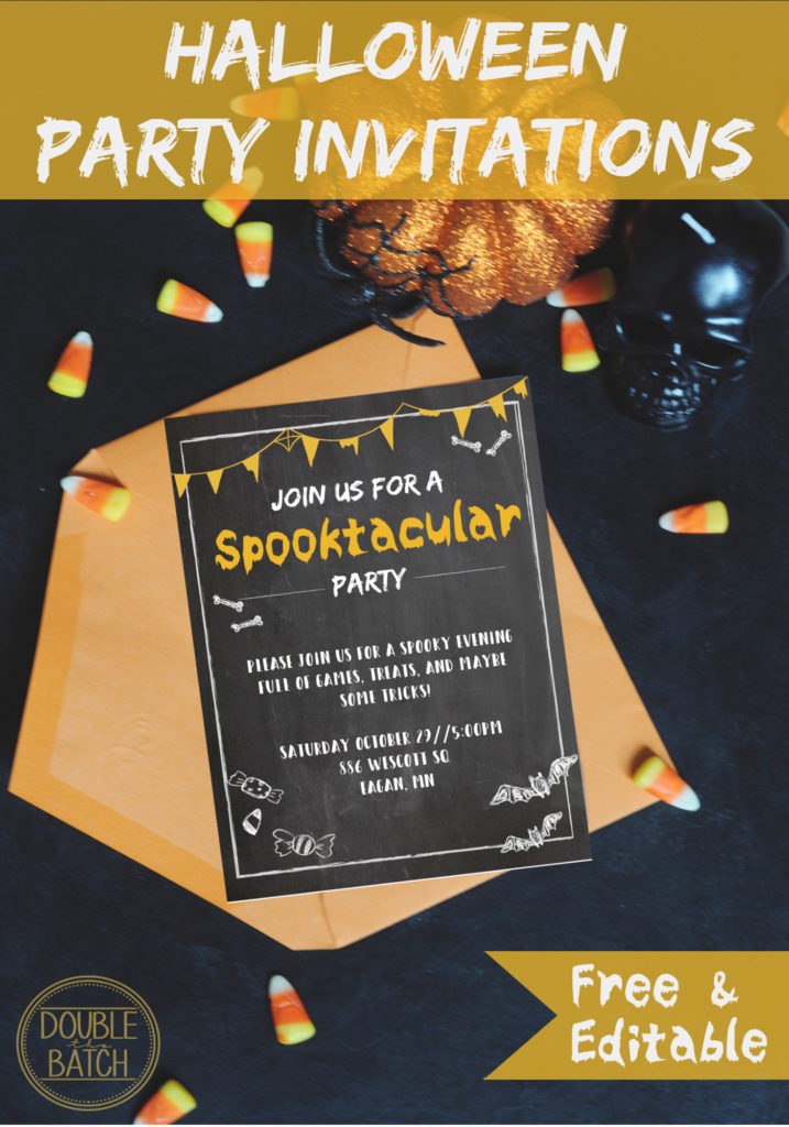 Free and editable Halloween party invitations!
