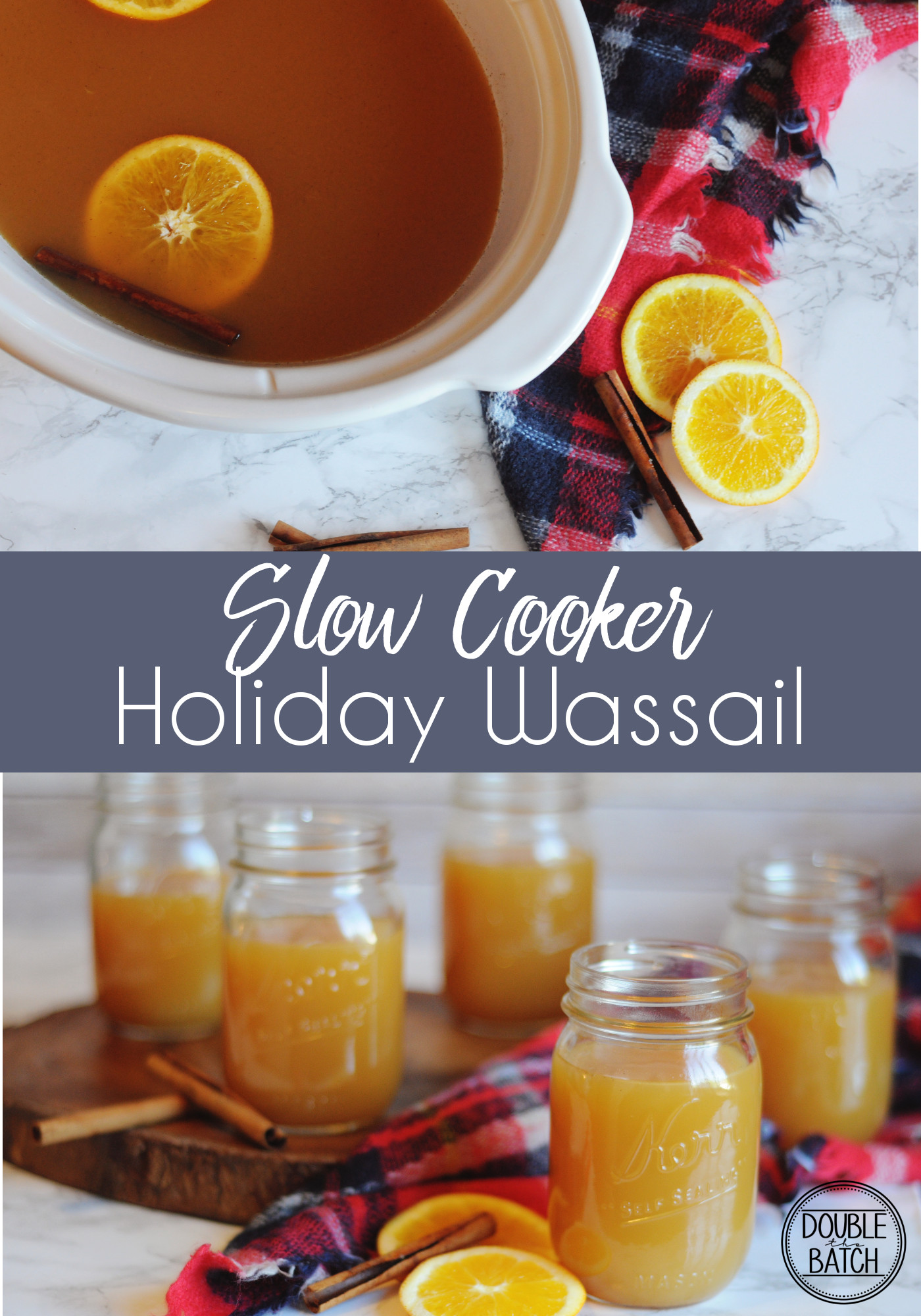 Easy slow cooker Holiday Wassail. Great for holiday parties or family gatherings.