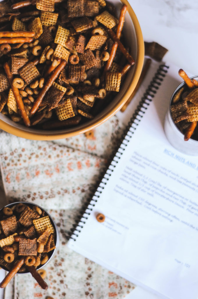 You can never go wrong with a recipe handed down from Grandma. This festive Chex mix recipe is a perfect rich and salty snack to share with the whole family this Christmas season. 
