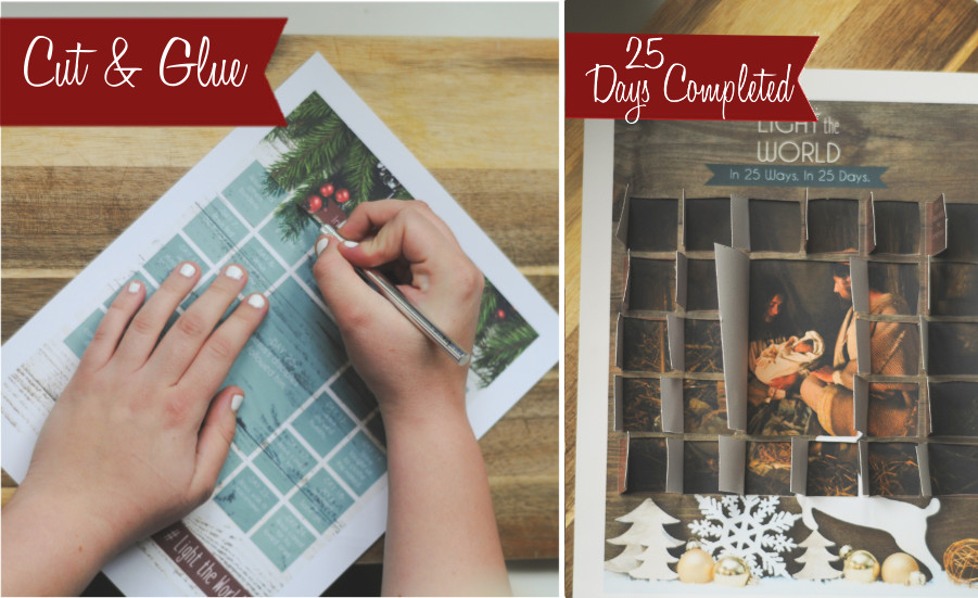 This Christmas, gather the whole family in a month of service and love through a 25 day advent calendar to "Light the World". Each day highlights a way in which we can spread the light of Christ this Christmas season through his example of service and love. Choose from 2 free advent styles! 