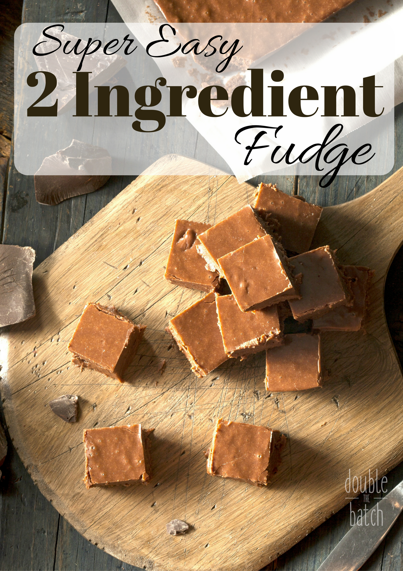 Super easy TWO INGREDIENT fudge! You probably have both of the ingredients in your cupboard already.