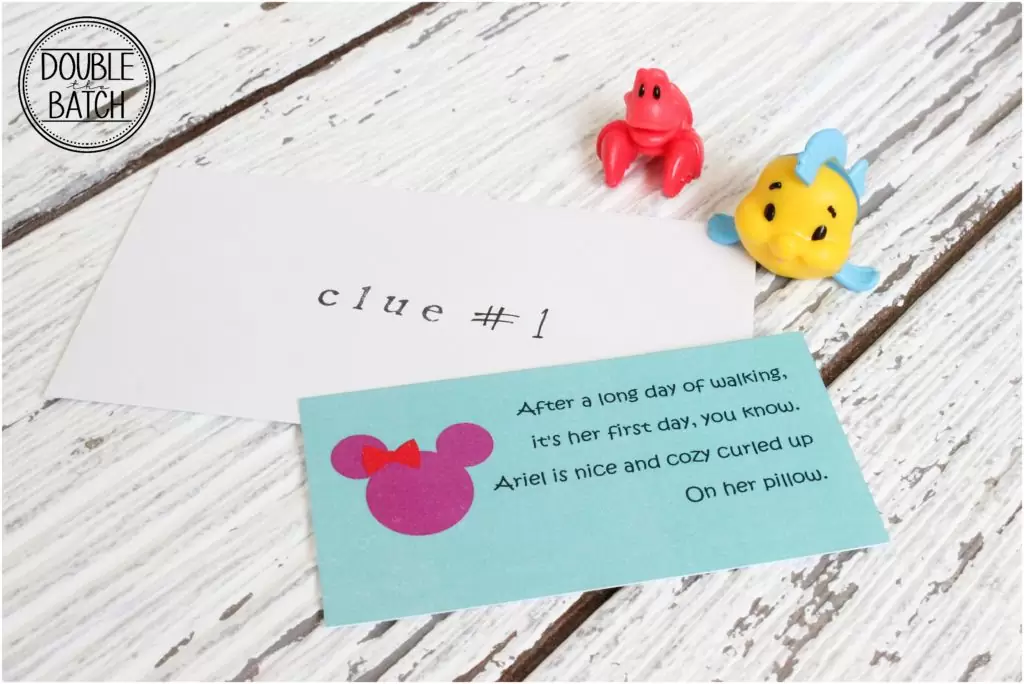 Adorable Disney Scavenger Hunt Clues to tell kids about a Disney Trip!