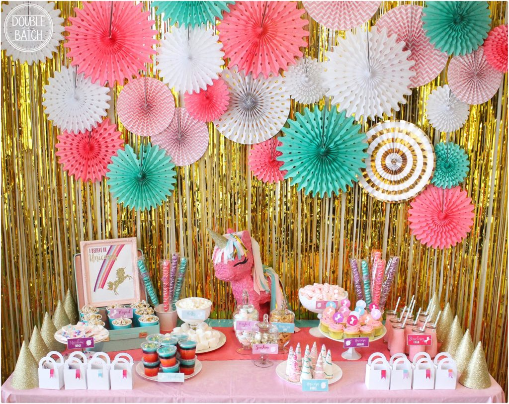 Unicorn Party for perfect little princess -pink and turqouise