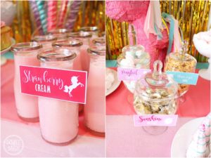 Unicorn Party for perfect little princess -pink and turqouise