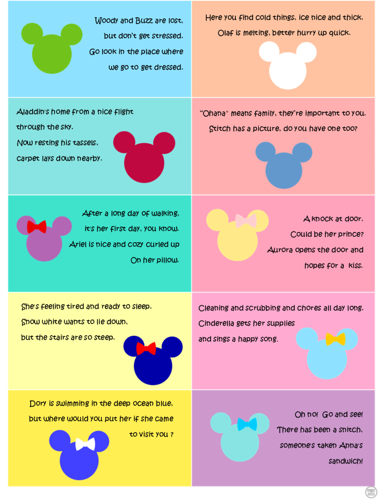 Disney Scavenger Hunt - Clues 1