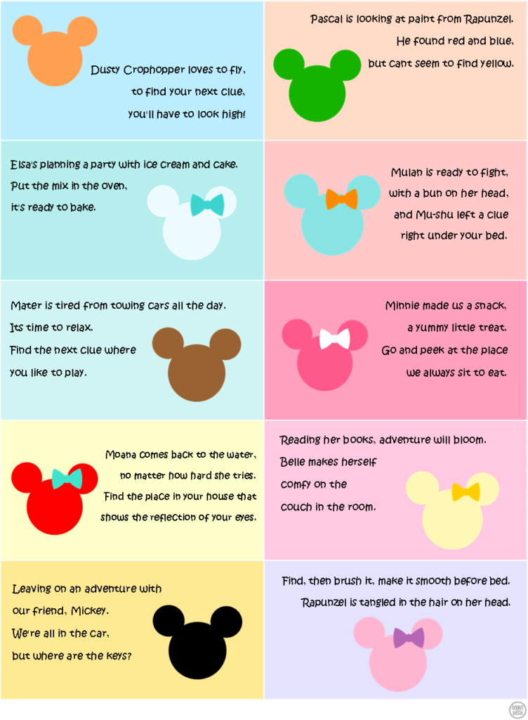 Disney Scavenger Hunt - Clues 2