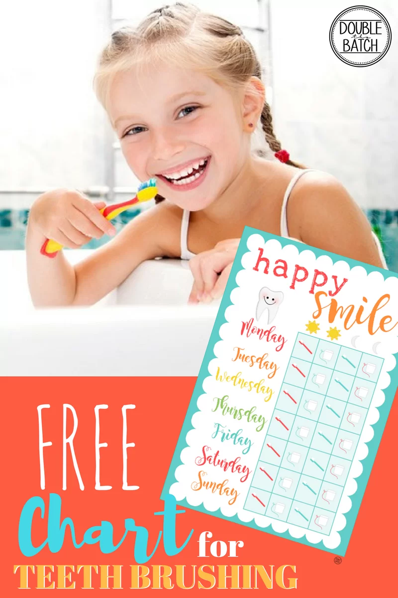 TEETH BRUSHING CHART FOR KIDS-FREE PRINTABLE