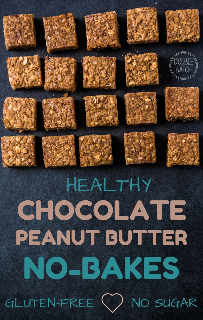 I Crave these EVERYDAY! Healthy Chocolate Peanut Butter Oat Bar Recipe. Gluten free| No Sugar