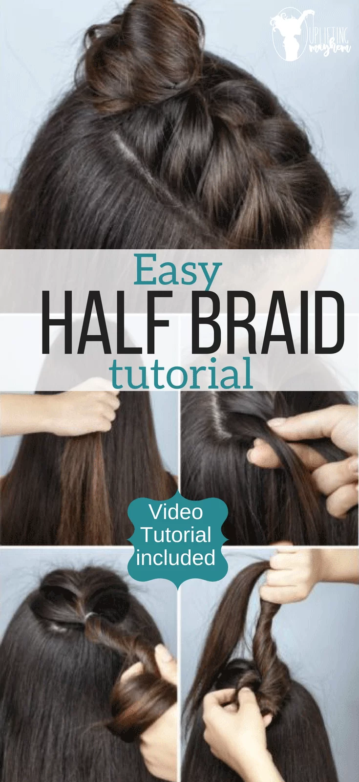 Adorable half braid tutorial. Freshen up you hairstyle with this easy updo that is super cute! Video tutorial included. 