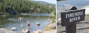 river, Firehole,,swimming
