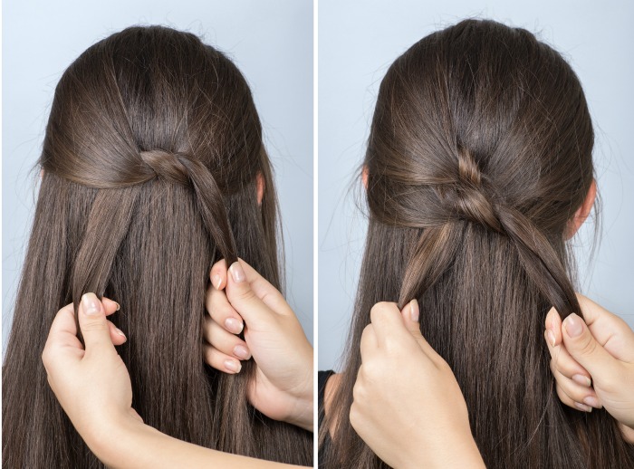 the "Twister" a simple hairstyle for school