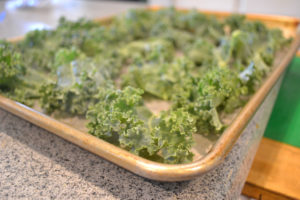 kale, cookie sheet