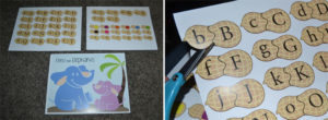 Scissors, ABCs, peanuts, ABC
