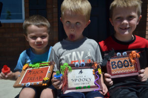 Boys, Halloween, frames, decorations