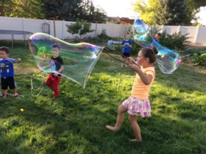 bubbles, bubble wands, kids, backyard