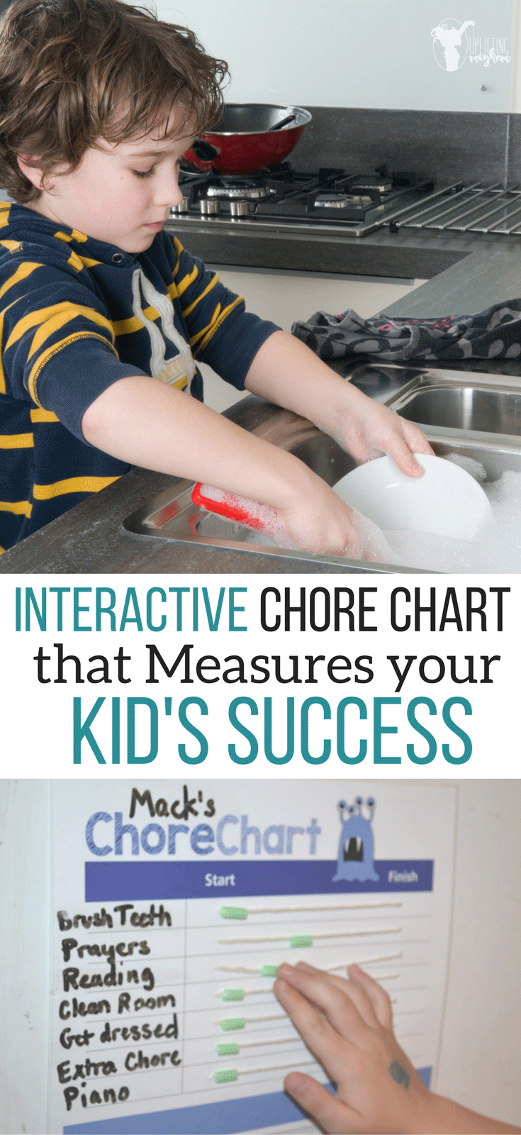 Interactive chore chart that helps your kid see how well they are doing! Free printable! Make chores easier and print it out! 
