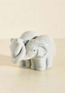 salt and pepper shakers, white elephants