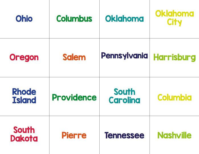 Great family states and capitals matching game that everyone will love! Learn and play while learning!