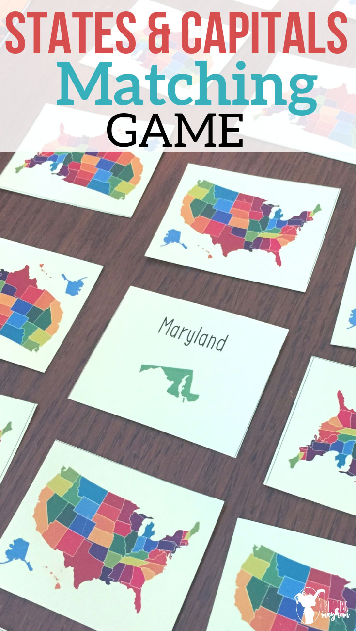 States and Capitals Matching Game - Uplifting Mayhem With States And Capitals Matching Worksheet
