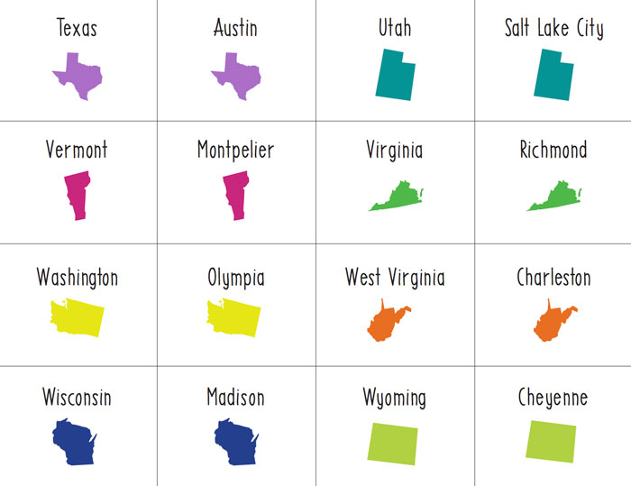 Great family states and capitals matching game that everyone will love! Learn and play while learning!